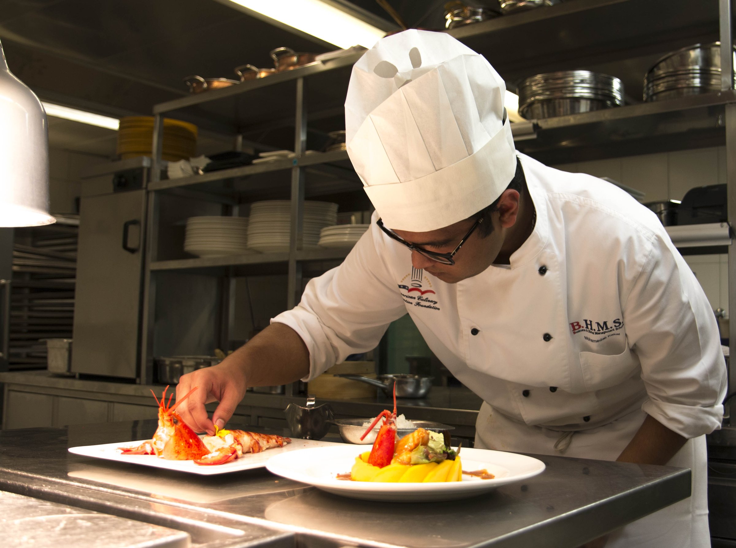 A BHMS graduate working front of house on a Swiss hotel placement